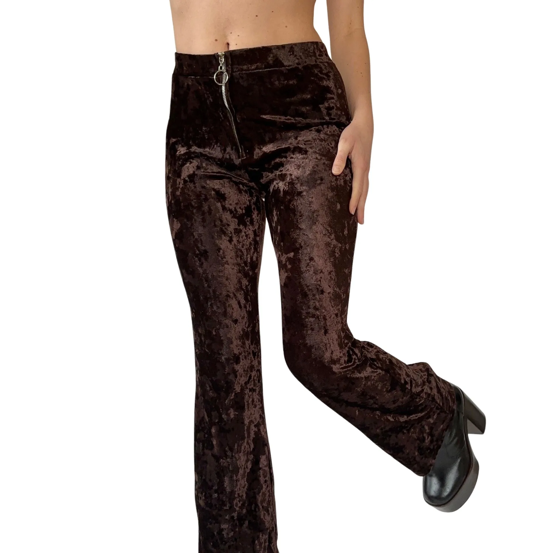 90s Crushed Velvet Flares (S)