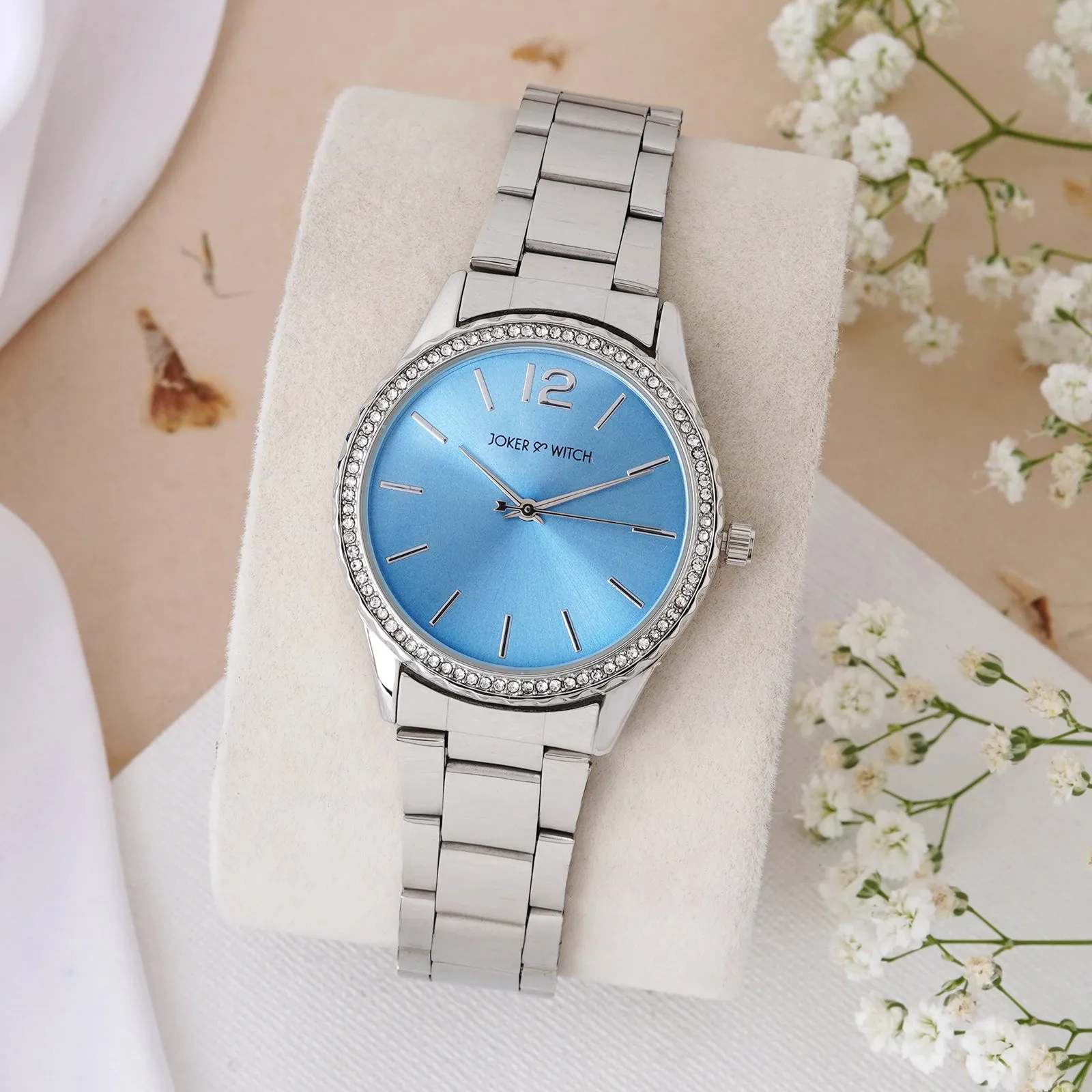 Adrenalina Blue Dial Silver Metallic Strap Watch