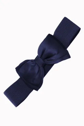 Bella Bow Belt in Navy Blue by Banned