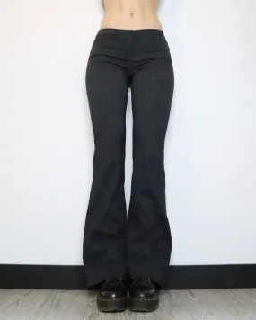 Black Pinstripe Flare Pants (XS-S) 