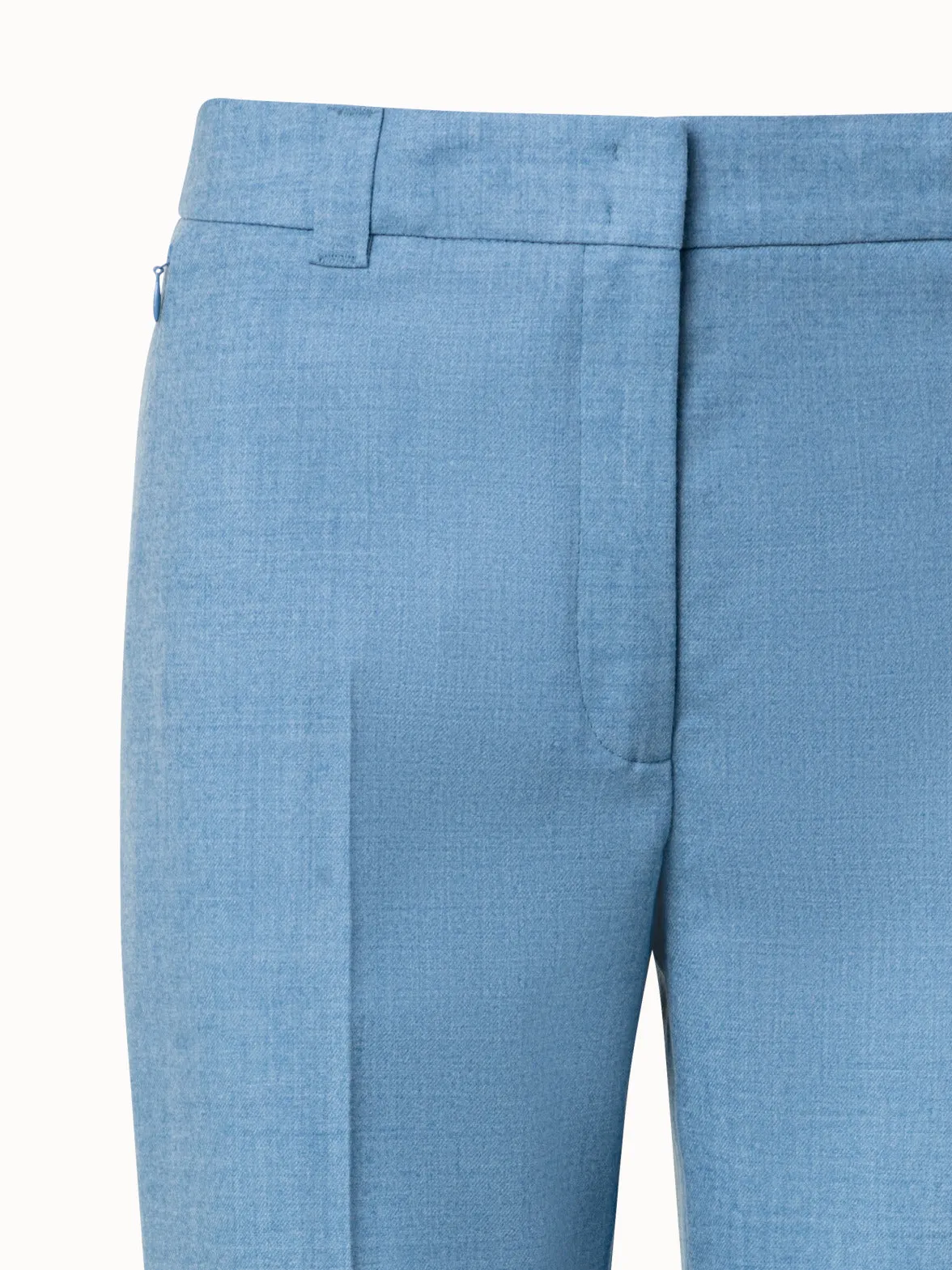 Cropped Tapered Wool Stretch Flannel Pants