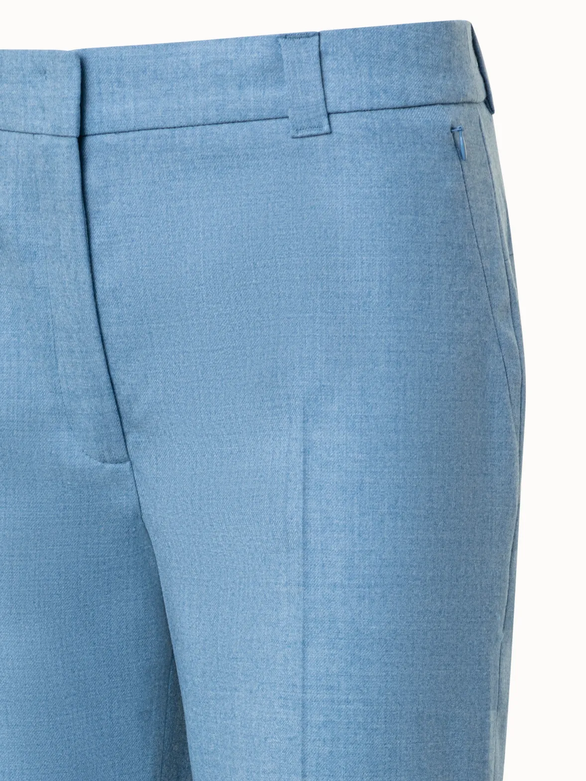 Cropped Tapered Wool Stretch Flannel Pants