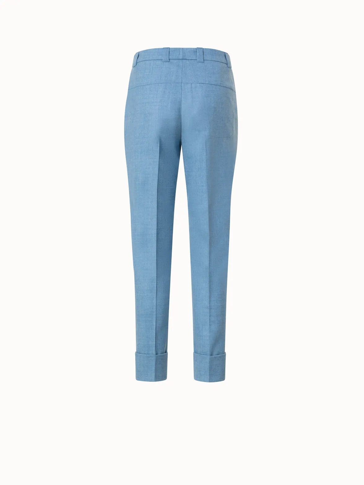 Cropped Tapered Wool Stretch Flannel Pants