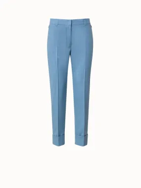 Cropped Tapered Wool Stretch Flannel Pants
