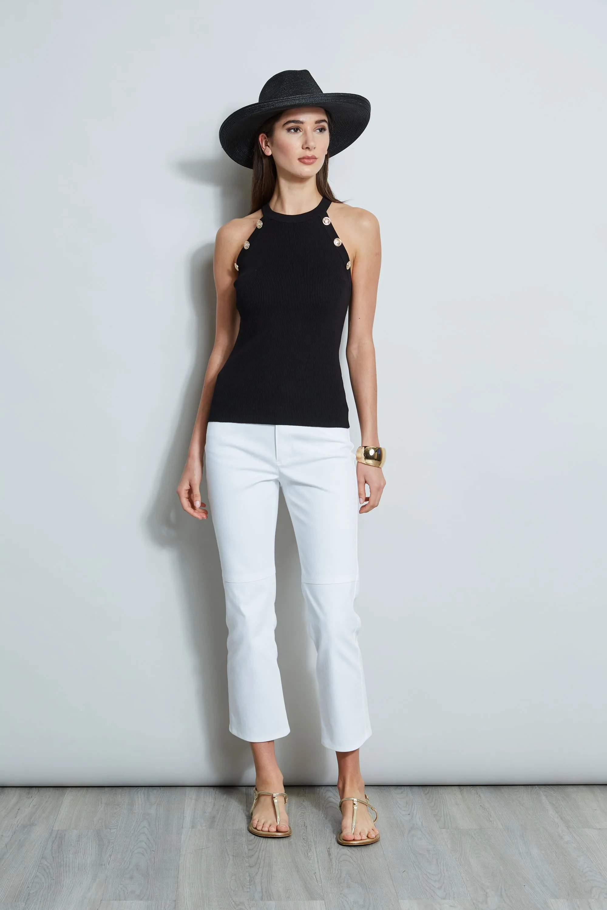 Halter Button Rib Tank