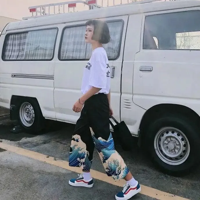 Japanese Harajuku The Great Wave Pants