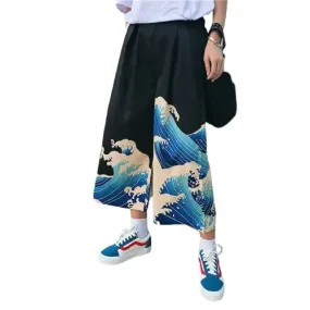 Japanese Harajuku The Great Wave Pants