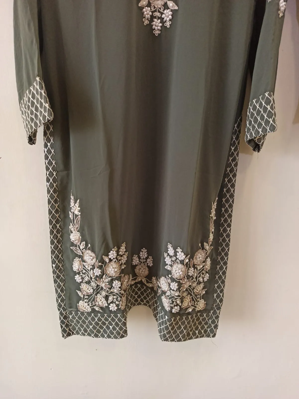 Mehendi Green Georgette Kurta Set