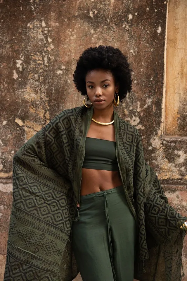 Raja Slub Scarf - Khaki