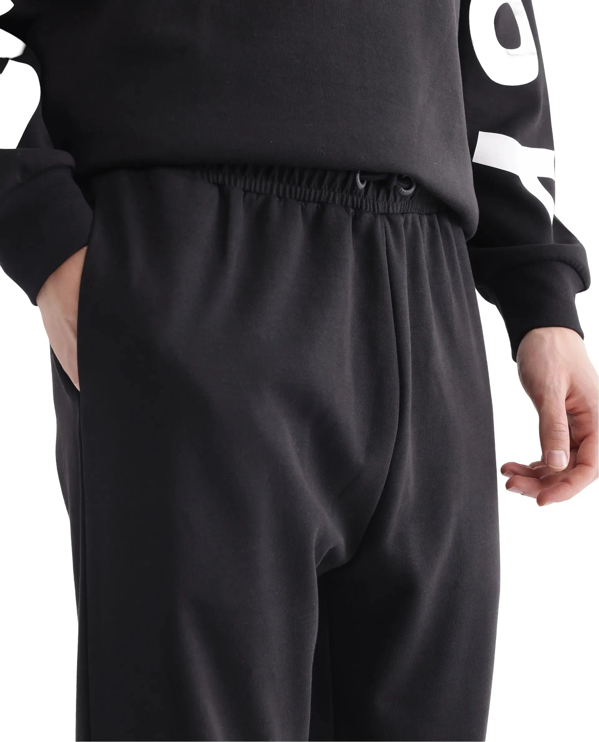 Rare Rabbit Men Ricot-B Black Printed Track Pant
