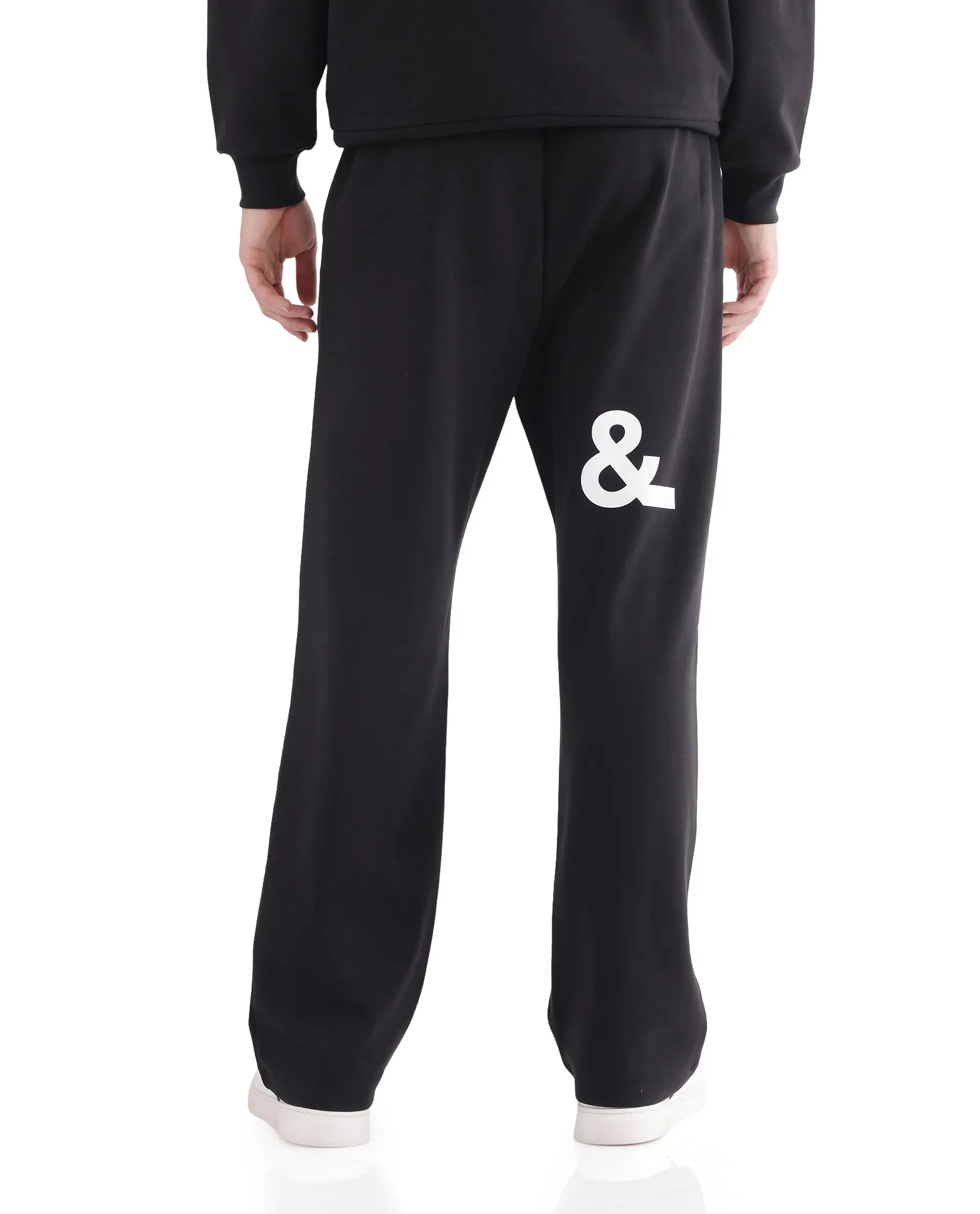 Rare Rabbit Men Ricot-B Black Printed Track Pant