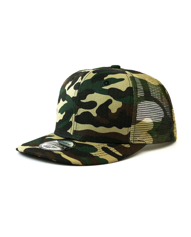 The Hat Depot - Cotton Mesh Back Snapback Trucker Cap