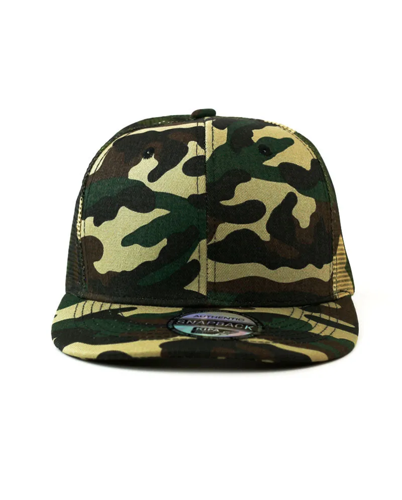 The Hat Depot - Cotton Mesh Back Snapback Trucker Cap