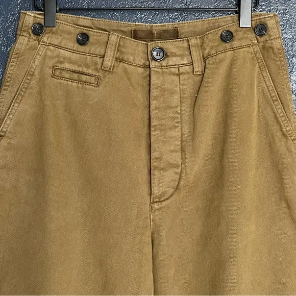 Zara Green Tapered Cotton Pants