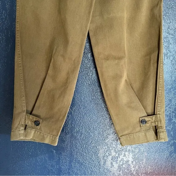 Zara Green Tapered Cotton Pants