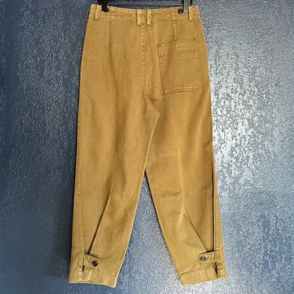 Zara Green Tapered Cotton Pants